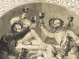 Men from 16th century toasting